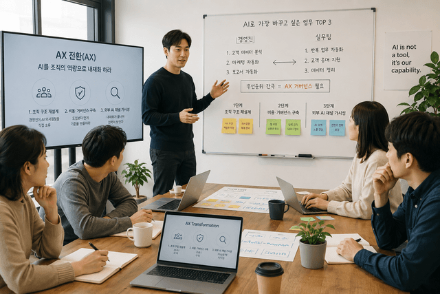 AI 내재화 3단계 실행 전략: 조직 구조·비용 거버넌스·외부 가시성 확보